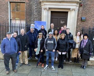 Students and staff outside 14 Henrietta Street