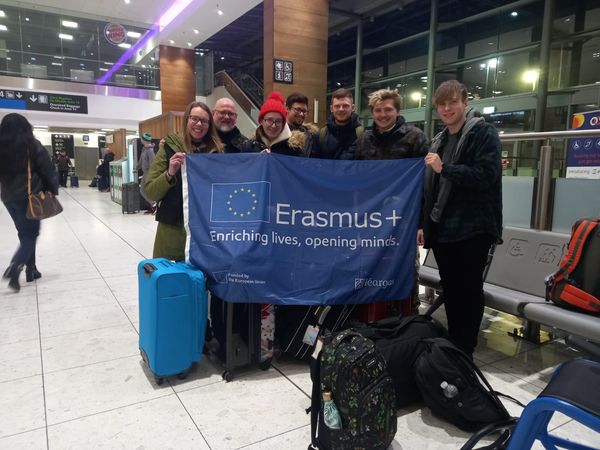 Games students in Dublin at the airport waiting to fly out