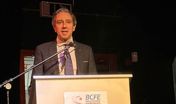 Minister Simon Harris speaks at BCFE